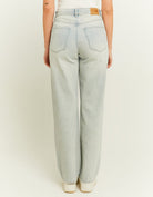 Tally Weijl Light Stone Wash Straight Jeans With Destroys BLUE back view