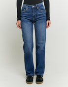 Tally Weijl High Waist Straight Leg Jeans BLUE front view