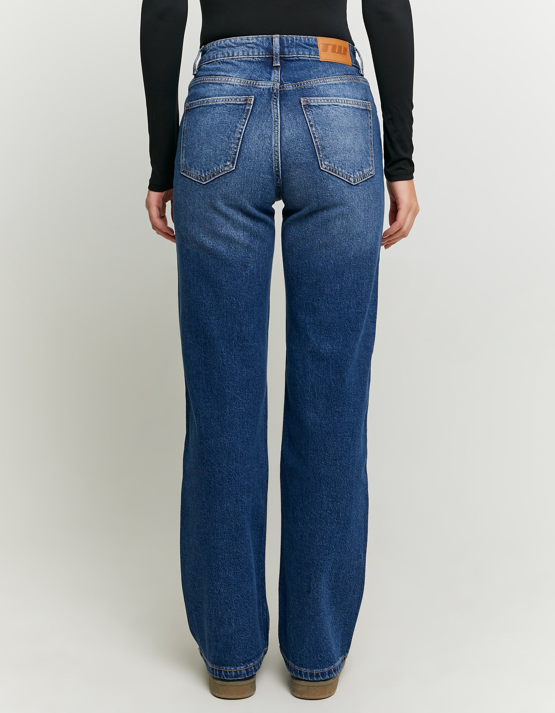Tally Weijl High Waist Straight Leg Jeans BLUE back view