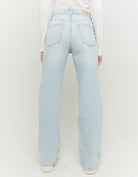 Tally Weijl High Waist Straight Leg Blue Denim Jeans Blue side view