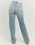 Tally Weijl Light Blue High Waist Straight Leg Jeans Blue flat front view