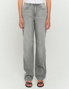 Tally Weijl Grey High-Waist Straight Leg Jeans GREY front view