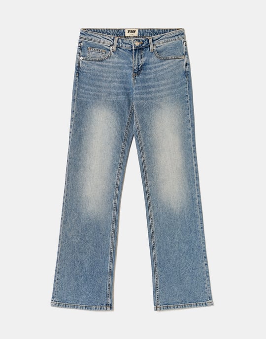 Tally Weijl Low Waist Blue Straight Leg Jeans Blue back view