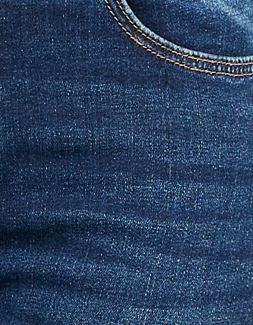 Ladies Blue Skinny Mid Waist Push Up Jeans-Close Up View