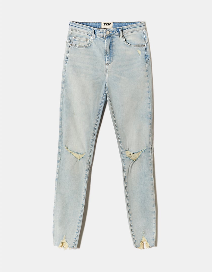 Tally Weijl Skinny Mid Waist Push Up Blue Jeans BLUE side view