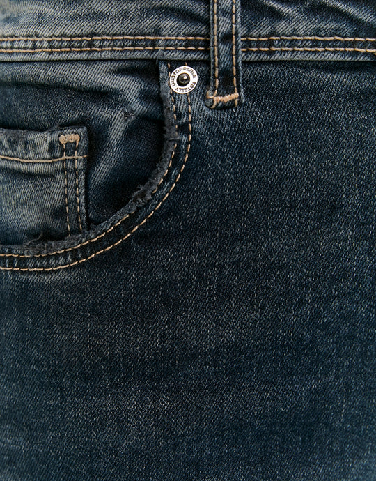 Tally Weijl Dark Blue Mid Skinny Jeans BLUE flat front view