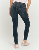 Tally Weijl Dark Blue Mid Skinny Jeans BLUE back view