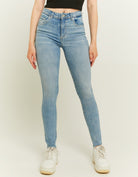 Tally Weijl Mid Waist Skinny Push Up Jeans BLUE front view