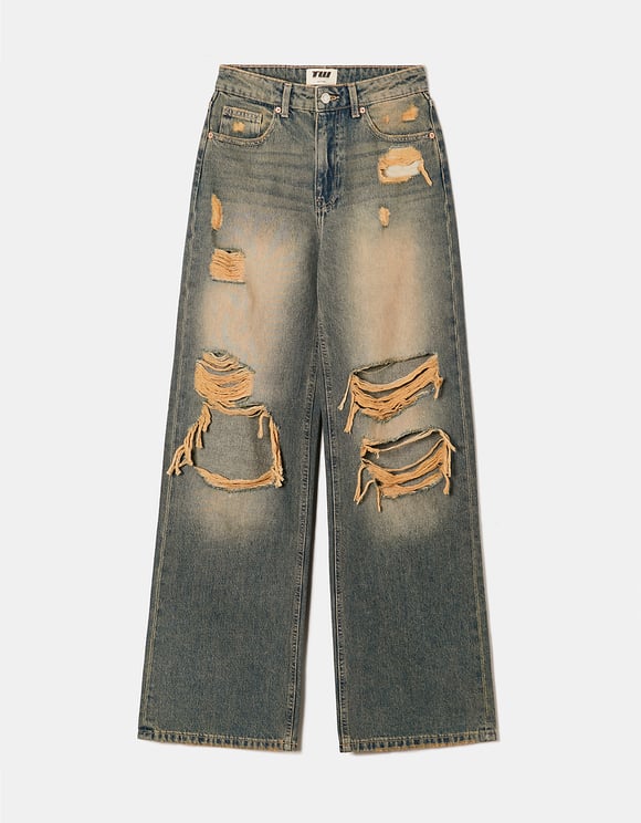 Ghost front view of women's wide leg jeans