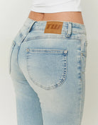 Tally Weijl Light Wash Low Waist Bootcut Jeans BLUE back view