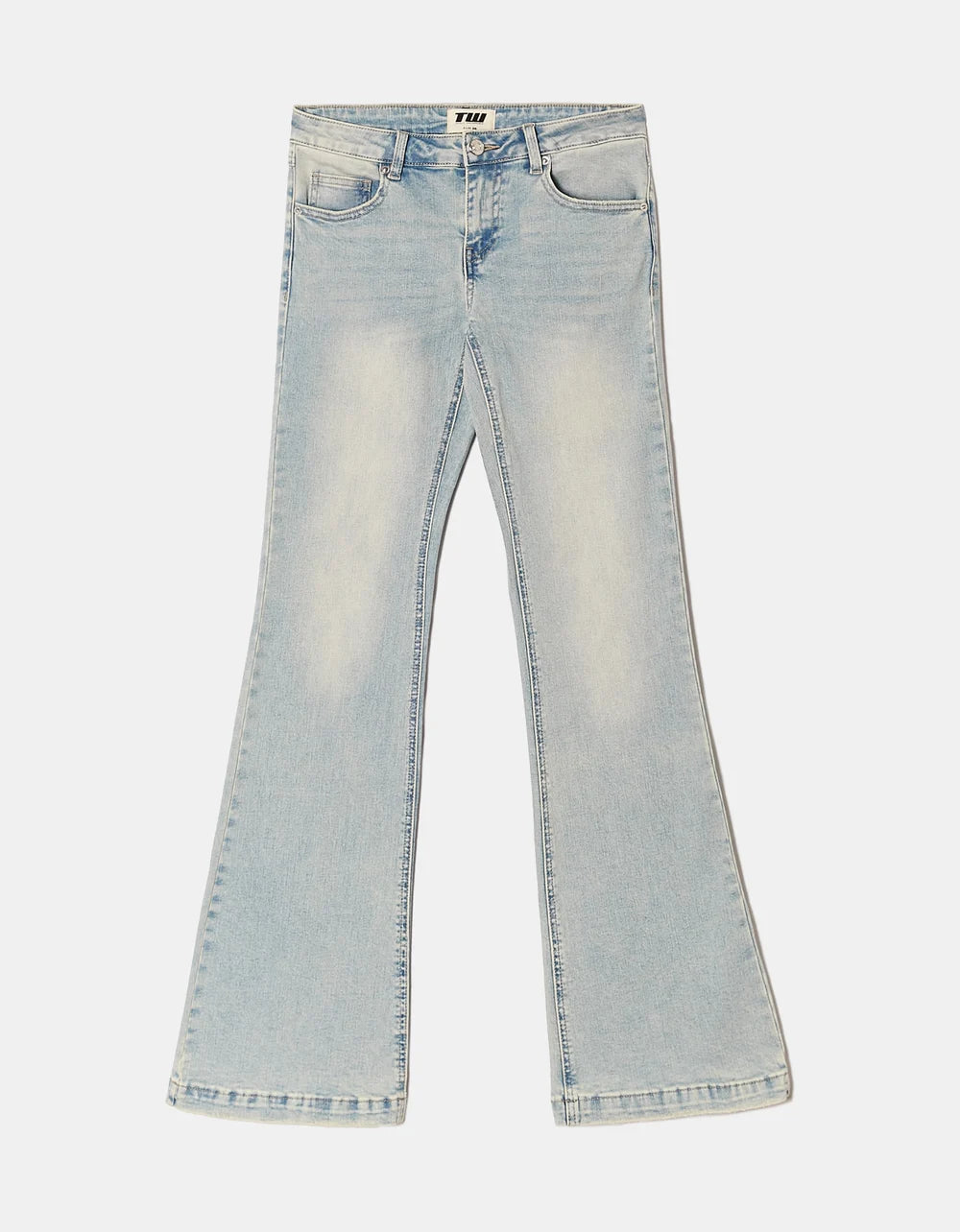 Tally Weijl Light Wash Low Waist Bootcut Jeans BLUE flat front view