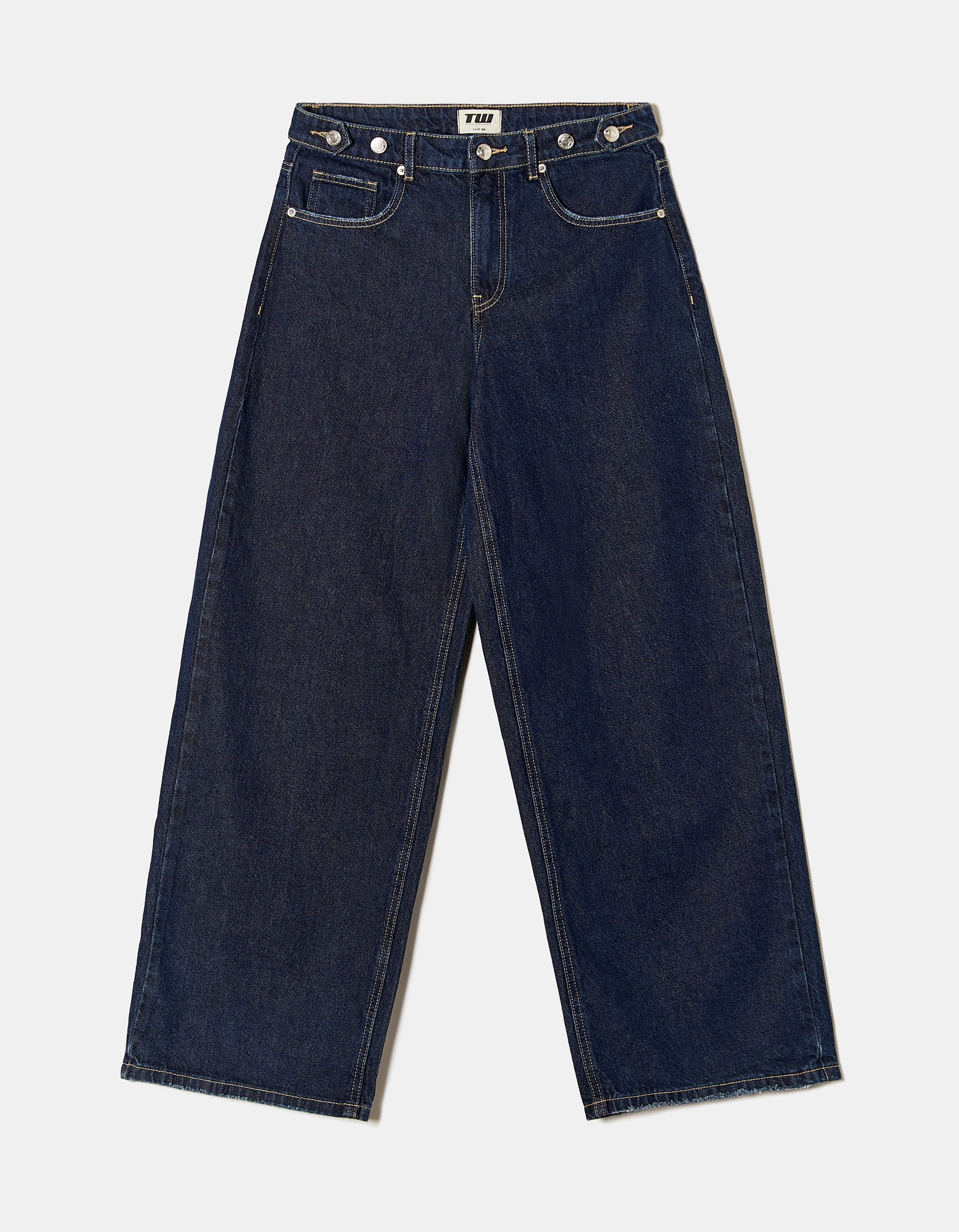 Tally Weijl Dark Wash Skater Jeans With Waist Detail BLUE back view
