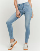 Tally Weijl Light Blue High Waist Skinny Blue Jeans BLUE front view