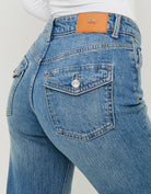 Tally Weijl Mid Waist Wide Leg Blue Jeans Blue detail view
