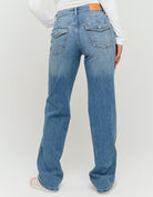 Tally Weijl Mid Waist Wide Leg Blue Jeans Blue flat front view
