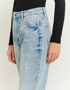 Tally Weijl Comfortable Blue Stretch Mom Jeans Blue detail view