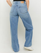 Tally Weijl Blue High Waist Wide Leg Jeans Blue back view
