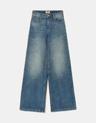 Tally Weijl High Waist Blue Wide Leg Jeans Blue flat front view