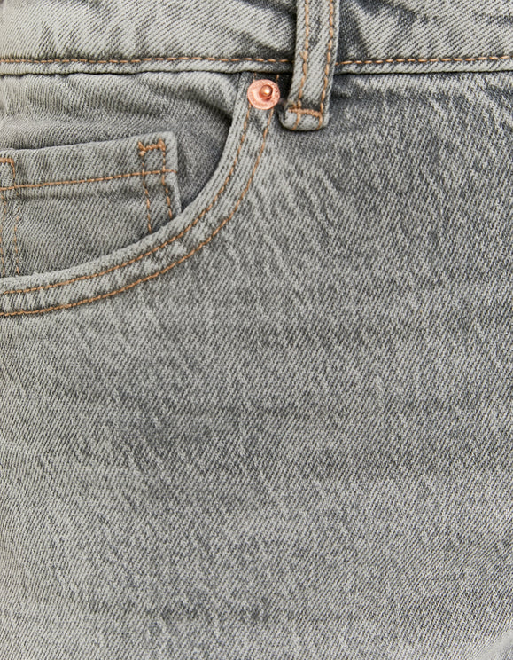 Tally Weijl Grey Mid Waist Wide Leg Jeans Grey flat front view