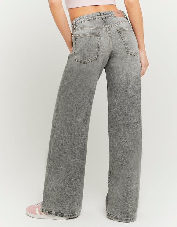 Tally Weijl Grey Mid Waist Wide Leg Jeans Grey detail view