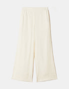 Front ghost view of the white wide leg linen trousers