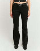Tally Weijl Black Flare Tailoring Trousers Black front view