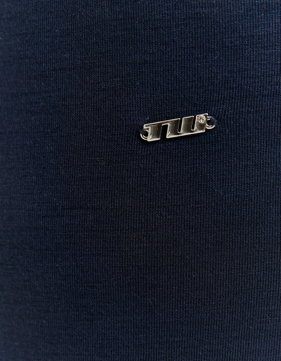 Tally Weijl Blue Flare Jogger in blue, logo detail view