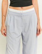 Tally Weijl Double Waist Blue Wide Leg Trousers BLUE detail view