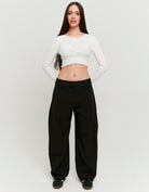 Tally Weijl Black Balloon Trousers BLACK model front view