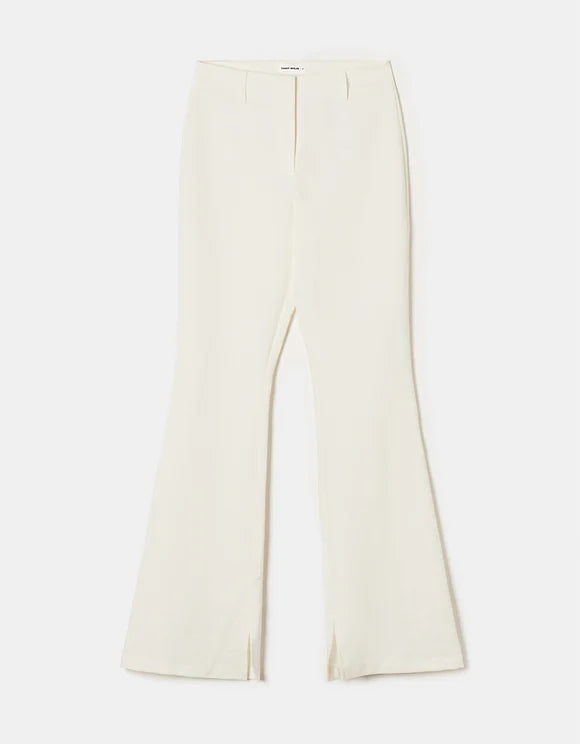 Ladies White Flare Pants-Ghost Front View