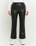 Tally Weijl Black Faux Leather Flare Pant BLACK front view
