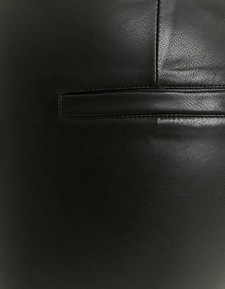 Ladies Black Mid-Waist Flare Pants-Close Up Pattern View