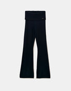 Tally Weijl Blue Flare Knit Trousesrs Blue side view