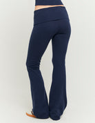 Tally Weijl Blue Flare Knit Trousesrs Blue back view
