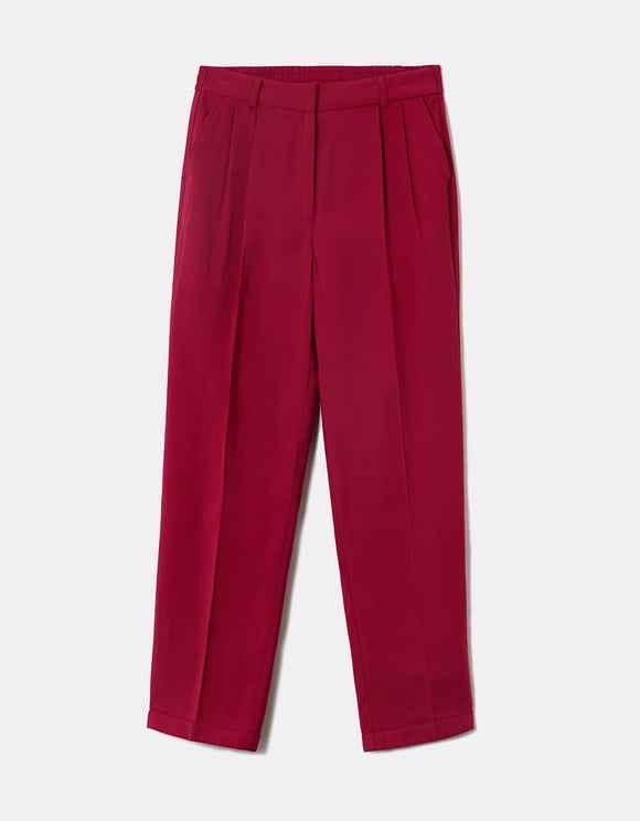 Pink cigarette trousers front view