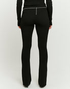 Tally Weijl Knitted Flare Trousers With Belt Black back view