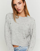 Tally Weijl Grey Jumper With Rhinestones Grey front view