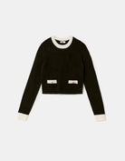 Ghost front view of cropped black knit jumper