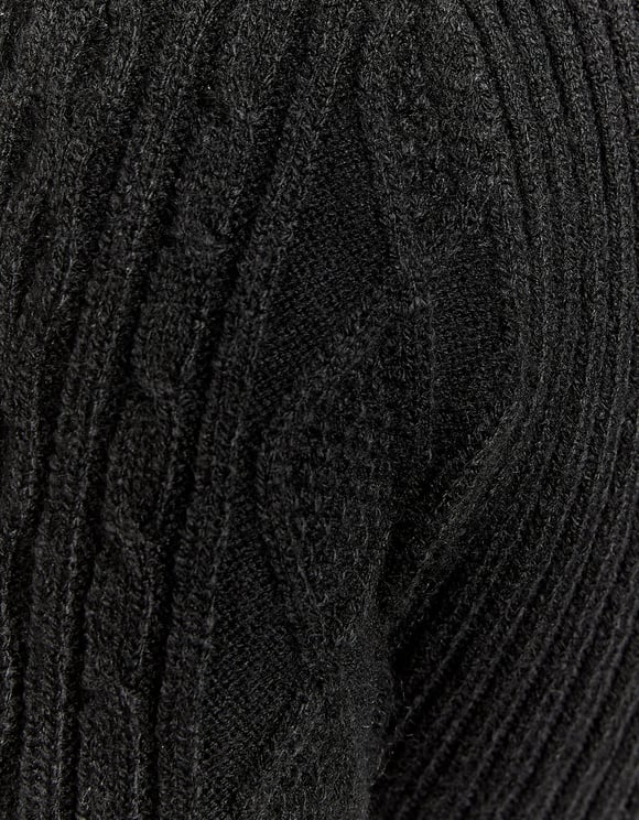 Ladies Black Cut Out Sweater-Close Up View