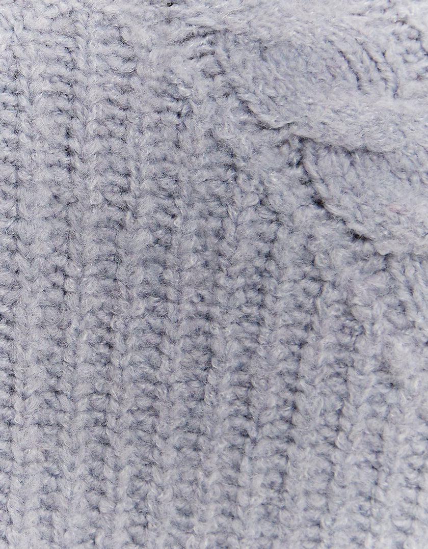 Ladies Grey Regular Fit Jumper-Close Up View