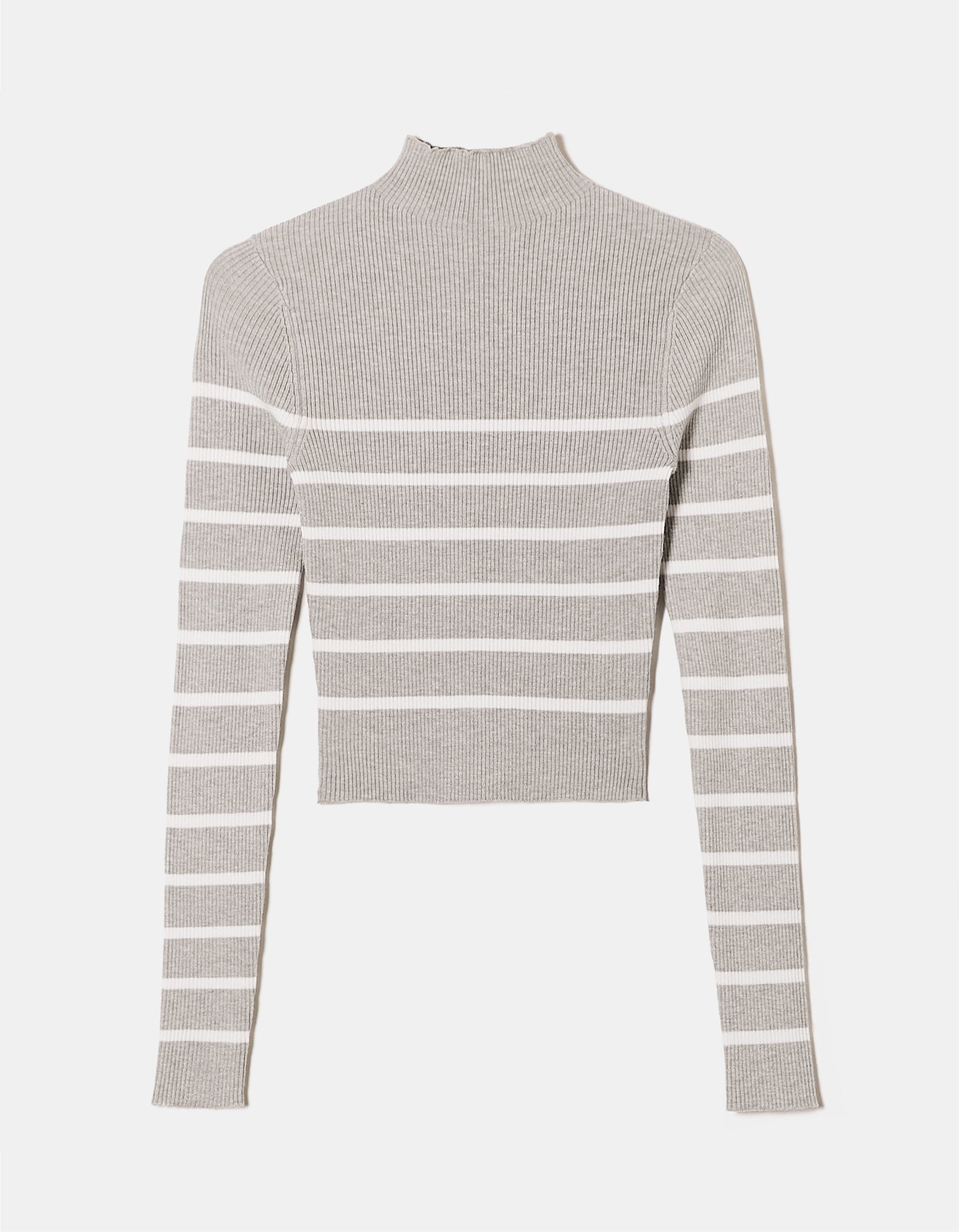 Ladies Turtle Neck Fitted Cropped Jumper-Front View