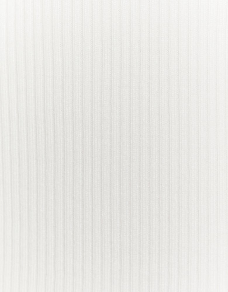 White Knitted Basic Top