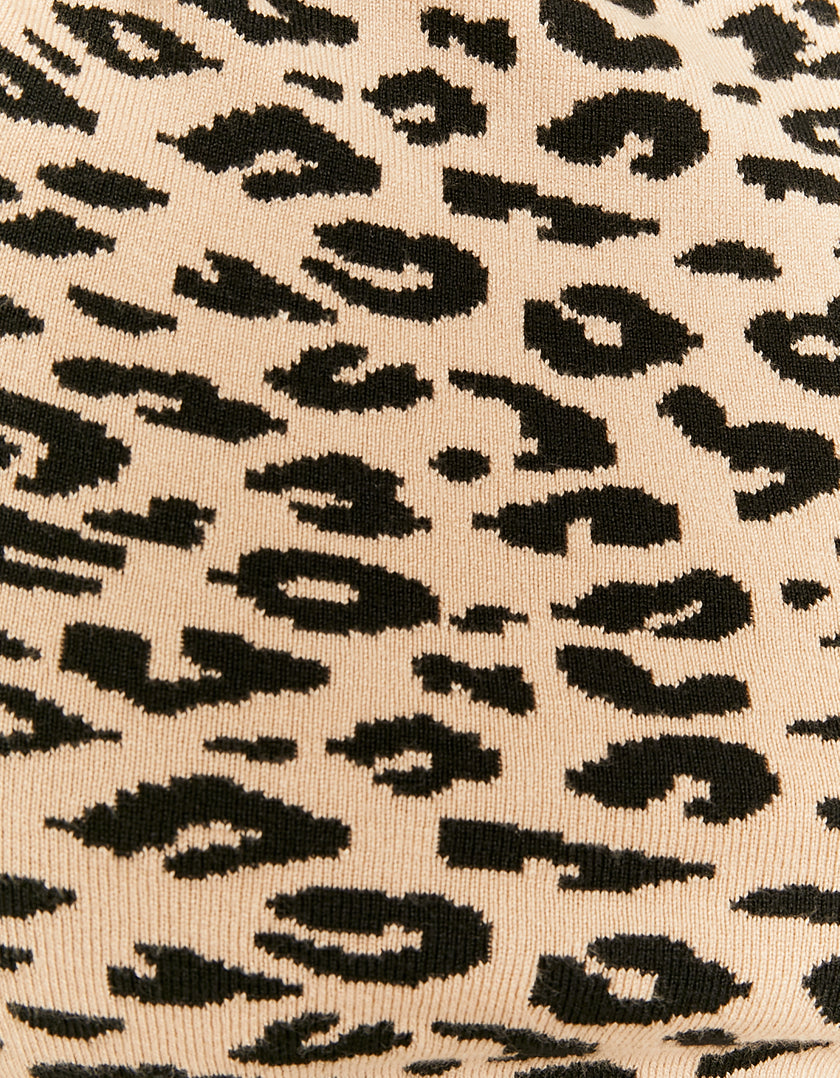 Ladies Animal Print Knit Top-Pattern View