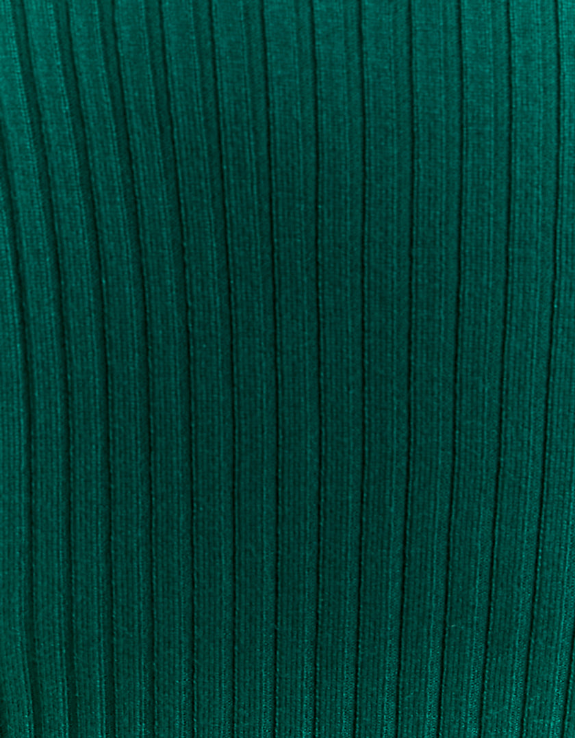 Ladies Green Tight Knit Cropped Top-Pattern View