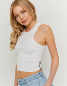 Tally Weijl White Tank Top White model front view