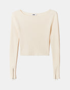 Tally Weijl White Knitted Top Beige back view