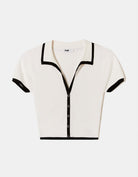 Tally Weijl White Knitted Top With Polo Neck Black/White view 14