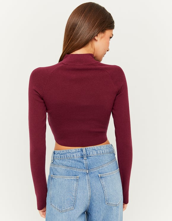 Ladies Knit Sweater-Model Back View