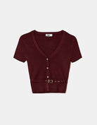 Tally Weijl Purple Knitted Cardigan PURPLE back view
