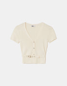 Tally Weijl White Knitted Cardigan WHITE side view